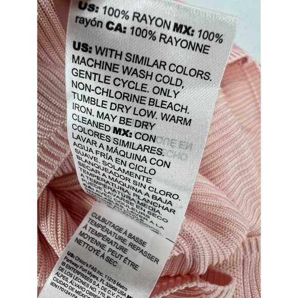 WHBM Medium Pink Ribbed Halter Top Sleeveless Keyhole Mock Neck Sweater Shell - Picture 5 of 11